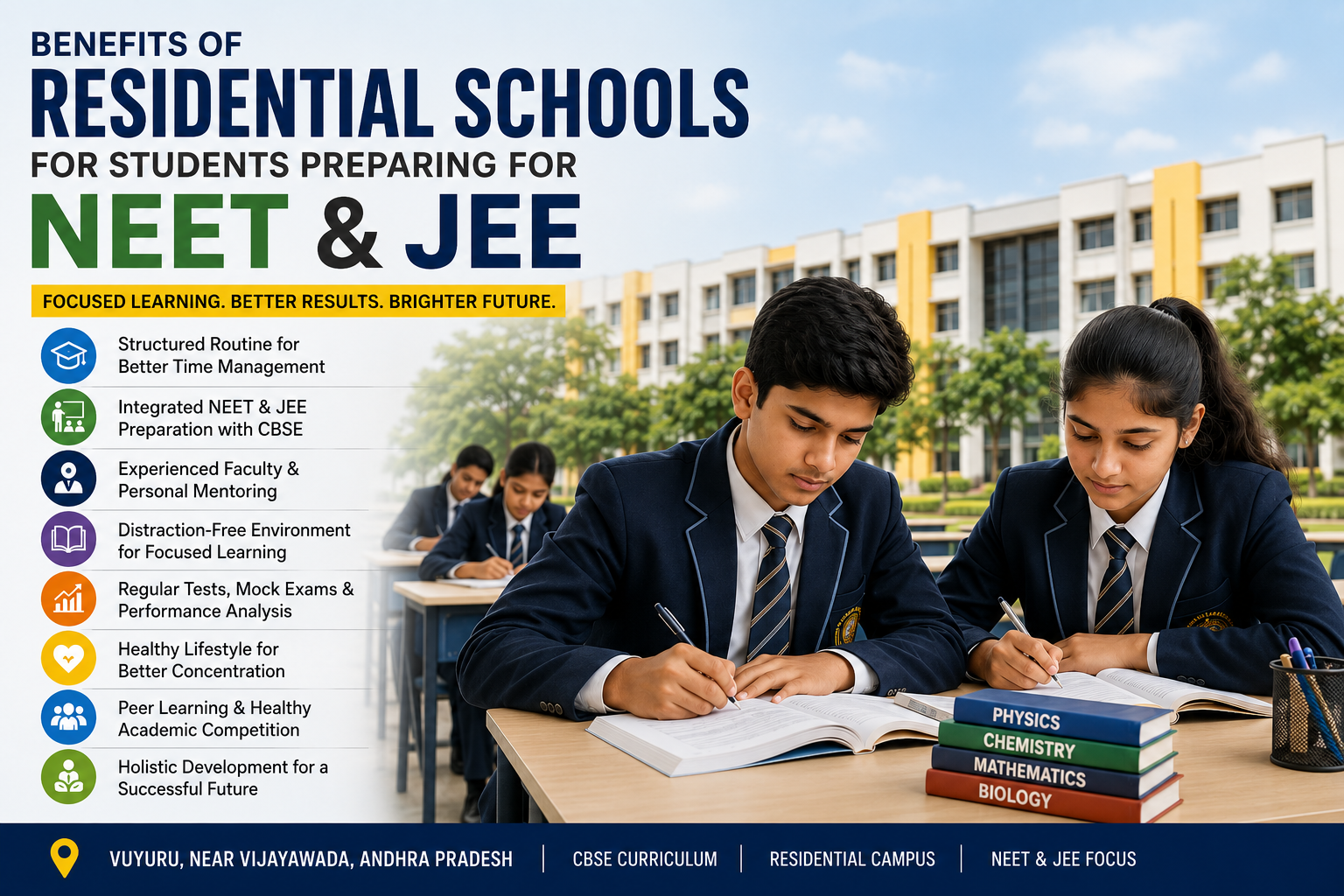 Benefits of Residential Schools for Students Preparing for NEET and JEE
